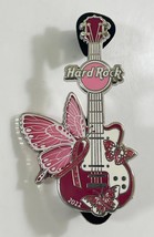 2022 Hard Rock Cafe Pinktober Breast Cancer Pink Butterfly Guitar Le Pin - £11.59 GBP