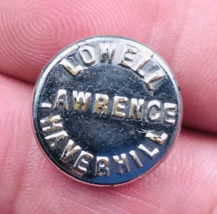 c1890s LL&amp;H Lowell Lawrence &amp; Haverhill Street RW Tone Uniform Cuff Button - $21.34