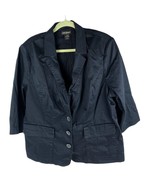Lane Bryant Blazer Jacket 3-Button 3/4-Sleeve Black Cotton Sz. 26 - $553.60 MXN