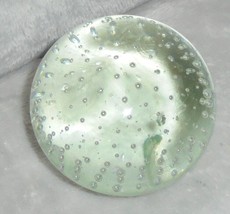 Vintage Clear Glass Paperweight Controlled Bubbles Clear 3&quot; x 3&quot; Classic - $276.49 MXN