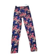 Infinity Raine Leggings Women Stretch Floral Pink Coral Roses OSFM New - $39.59