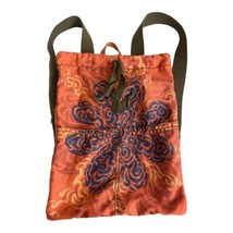 Life is Good Cotton Cloth Cinch Sack Beach Bag Backpack Orange Hawaiian - £21.41 GBP