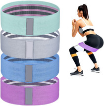 Slip Fabric Booty Bands,4 level Resistance Bands with Workout Guide and Carry - £13.91 GBP