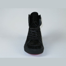 Mens High Top Shoes By FIESSO AURELIO GARCIA ,Fancy Rhine stones 2402 Black image 3