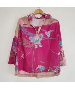 Hanae Mori Vivid Top Blouse Shirt Tunic Cotton Womens Japan Vintage - £76.29 GBP
