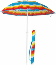 Body Glove 7 Foot Beach Umbrella w/ Matching Carry Bag with Strap - Rainbow - £35.04 GBP