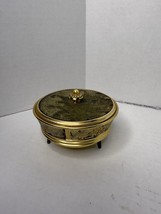 Vintage Metal Powder Puff Music Box-Works!!! Made in Japan - £16.23 GBP