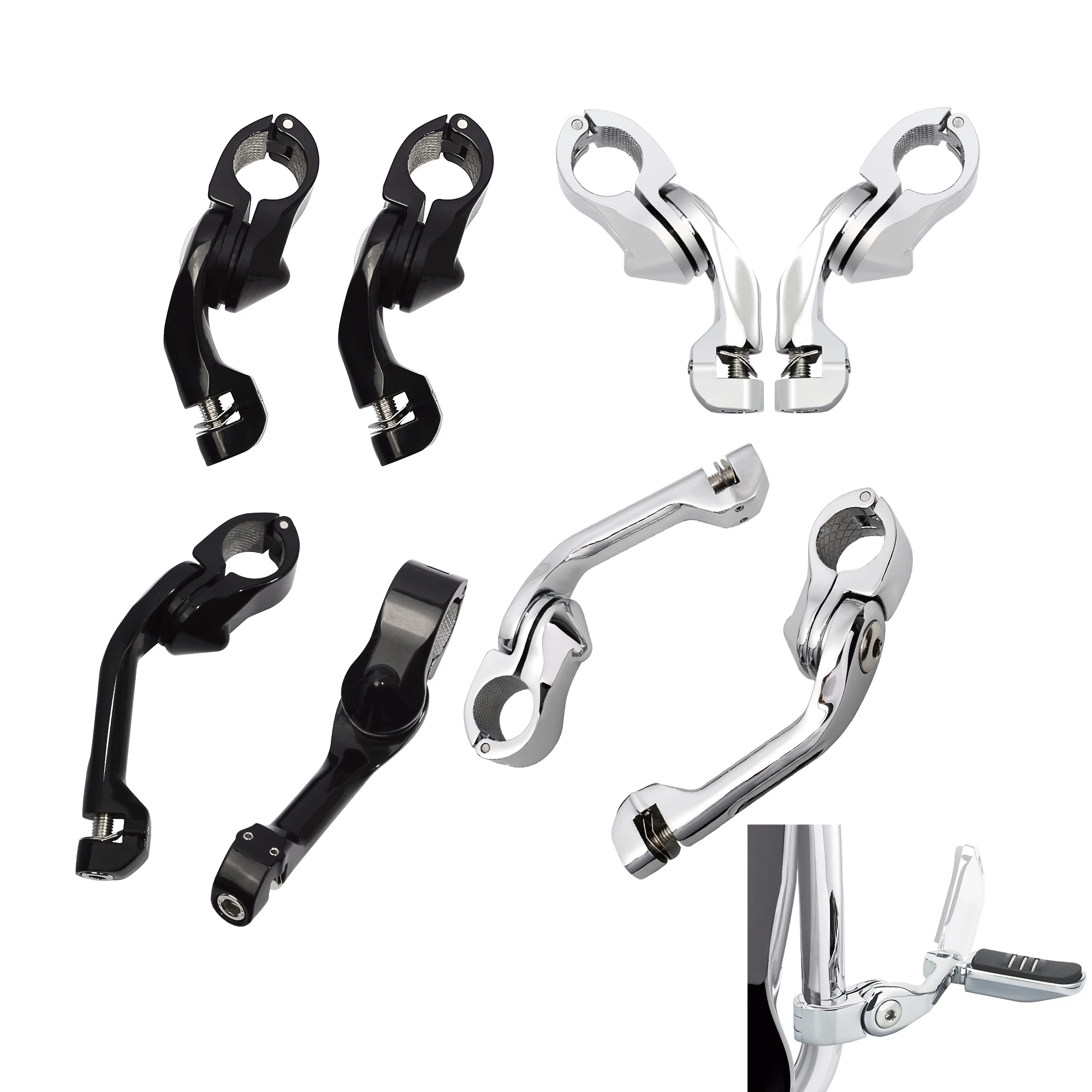 Motorcycle 32mm Highway Footpeg Mount 1-1/4&quot; Engine Guards Pegs Clamp Support - £34.02 GBP+