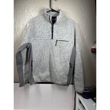 J. Crew Nordic Gray Sweatshirt Pullover Mock Neck Zip Closure Pockets Me... - $614.82 MXN