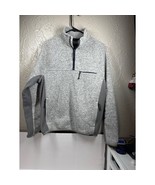 J. Crew Nordic Gray Sweatshirt Pullover Mock Neck Zip Closure Pockets Me... - $614.82 MXN