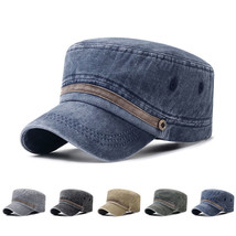 SH Classic Vintage Flat Top Mens Washed Caps Adjustable Military Hats Casual US - £8.98 GBP