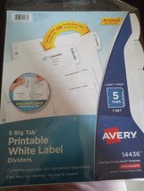 Avery 5 Big Tab Printable White Label Dividers - £12.38 GBP