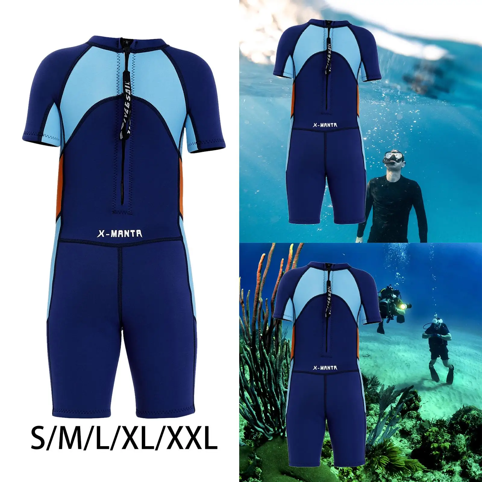 Sporting Kids 2.5mm Wetsuit Short Sleeve Keep Warm One Piece Wet Suit Swimsuit S - £34.65 GBP