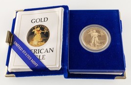 1986-W G$50 Gold American Eagle Proof 1 Oz. Coin w/ OGP (Box, CoA, Case) - £2,452.54 GBP