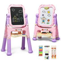 2-In-1 Adjustable Kids Art Easel Magnetic Double Sided Board W/ Accessor... - £71.09 GBP