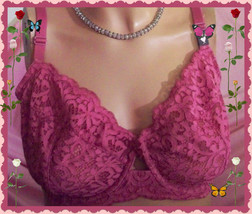 38D Rosy Pink All Over Lace Body By Victorias Secret Un Lined Demi Uw Bra Rare - £31.96 GBP