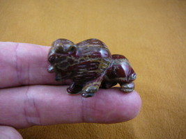(Y-BUFF-556) BUFFALO bison gemstone red jasper FIGURINE carving I love b... - £11.01 GBP