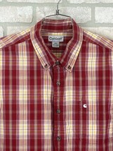 Carhartt  Short Sleeve Plaid Shirt Red Men&#39;s Sz 2XL Outdoor Wear - $16.82