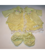 Vtg Cabbage Patch Kids Doll Yellow Sweater Cardigan Romper Outfit Bootie... - €29,81 EUR
