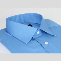 Mens Mondego Stretch Cotton Blend Dress Classic shirt Long Sleeves SN2400 Blue image 3