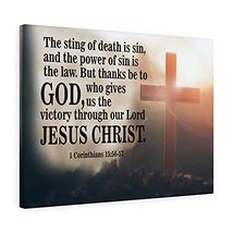 Express Your Love Gifts Bible Verse Canvas The Sting of Death is Sin 1 Corinthia - £63.64 GBP