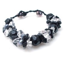 Faceted Onyx Cluster Beauty Handmade Bracelet - $14.84