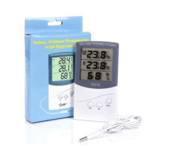 Indoor Outdoor Digital Temperature Thermometer Humidity Hygrometer Reader LCD - £19.97 GBP