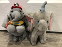 Disney Dumbo FIRE DEPARTMENT HAT &amp; LONG EARS 6&quot; Plush Stuffed Toys w/Tus... - £11.80 GBP