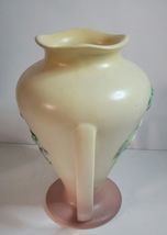 Hull Art Pottery Vase W-12 91/2" 2 Handled Pink & Green image 3