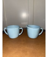 VINTAGE TURQUOISE/BLUE ANCHOR HOCKING / FIRE KING CREAM AND SUGAR SET - $27.32 CAD