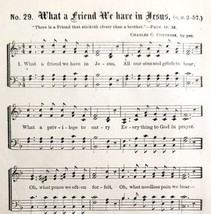 1883 Gospel Hymn What A Friend We Have In Jesus Sheet Music Victorian AD... - $19.99