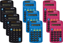 Pocket Size Mini Calculators, 10 Pack, Handheld Angled 8-Digit Display, by - $39.99