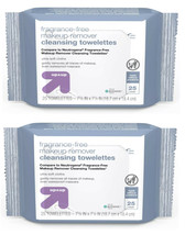2 Pack Unscented Facial Wipes - 25ct - Fragrance Free Makeup Remover  - £9.45 GBP