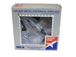 Postage Stamp Planes 1:100 F9F-5 Panther USN VF-153 Blue Tail Flies Blue... - $32.62