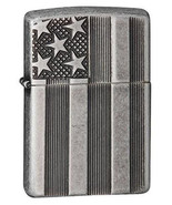 Zippo Lighter - American Flag Armor Antique Silver Plate - 28974 - $1,246.48 MXN