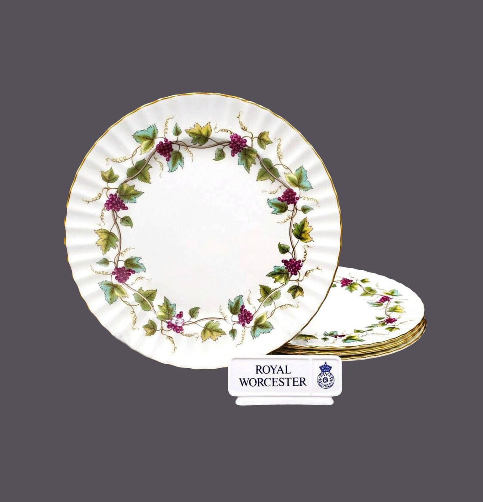 Royal Worcester Bacchanal White Z2822 dinner plate. Sold individually. - $32.25