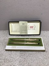 Vtg Cross 12k Gold Filled Ballpoint Pen and Mechanical Pencil Set 6601 - £21.73 GBP