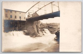 Glens Falls The Iron Bridge Finch Pruyn Grist Mill Falls RPPC Postcard A45 - £11.77 GBP