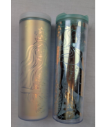 2 Starbucks 16 oz Mermaid Siren Tumblers - 50th Anniversary Frosted &amp; 20... - $29.69