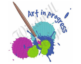 Paintbrush and Paint- Machine Embroidery Design - £2.78 GBP