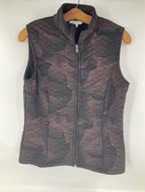 Erin London Shimmer Vest Textured Ruching Black Purple Size Small Zip Closure - £31.13 GBP