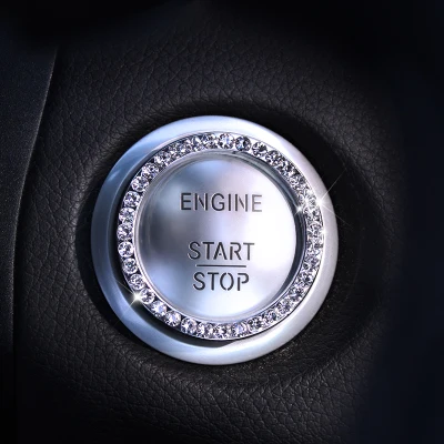 Bling Crystal Car Engine t Stop Sticker Auto Interior Decoration Ring Accessorie - £57.70 GBP