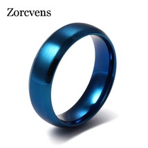 ZORCVENS New Fashion Blue Ring Stainless Steel Rings for Men and Women Finger Ri - £7.68 GBP