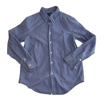 Ralph Lauren Blue White Check Cotton Long Sleeve Button Down Shirt Boys ... - £14.21 GBP