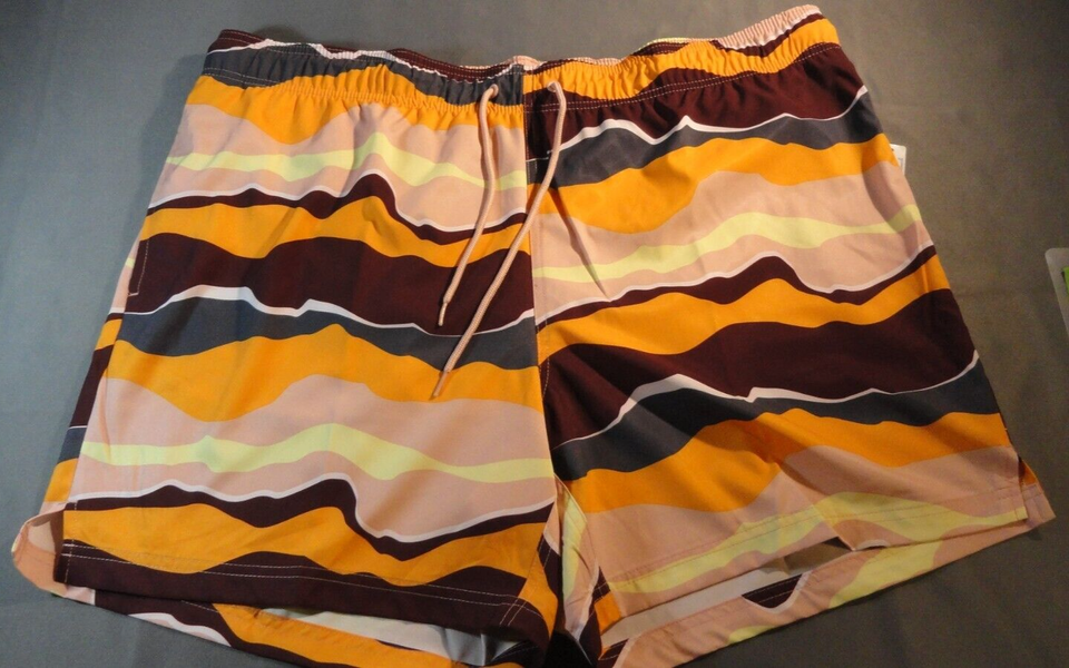 GEORGE MULTICOLOR STRIPE AT THE KNEE QUICK DRY UPF SWIMMING TRUNKS SHORT... - $13.00