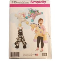 Simplicity 1295 Pattern 20&quot; Stuffed Zebra Unicorn Pegasus 25&quot; Stuffed Giraffe UC - £4.04 GBP