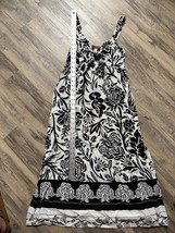 Knox Rose Dress XS Sleeveless Fit Flare Adjustable  Black White Floral S... - £15.20 GBP