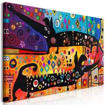 Tiptophomedecor Abstract Canvas Wall Art - Extravagant Dogs Wide - Stretched &amp; F - £88.20 GBP
