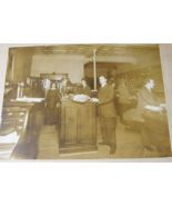 c1925 ANTIQUE FIRST NATIONAL BANK CABINET PHOTO BLACK AMERICANA BANK TELLER - £20.07 GBP