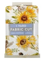 Fabric Editions Pre-Cut Sewing Fabric 36&quot; x 44&quot;, 1 Yard, Sunflowers and Birds - £8.78 GBP